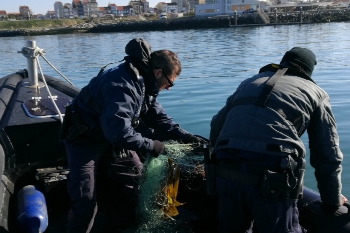 Redes retiradas do mar e barcos fiscalizados