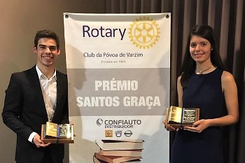 Luís e Filipa premiados pelos bons resultados escolares